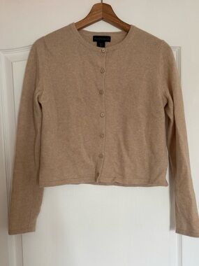 House of Harlow 1960 Tan Crewneck Cashmere Cardigan